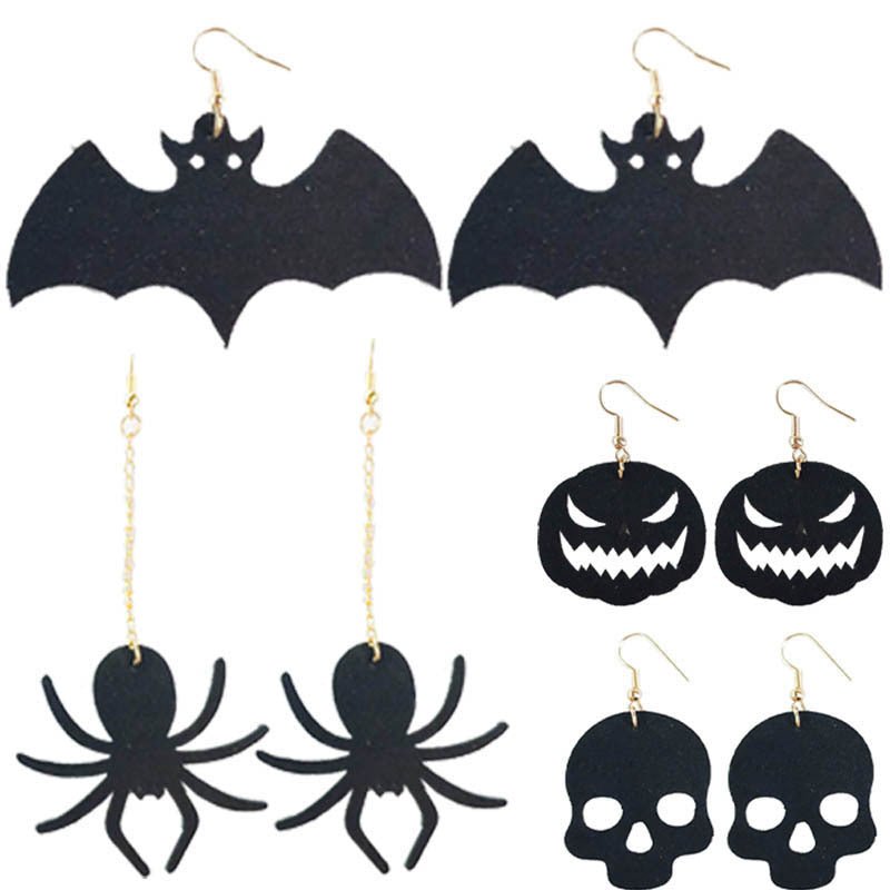 Women's Halloween Skull Spider Earrings - 0 - Scribble Snacks