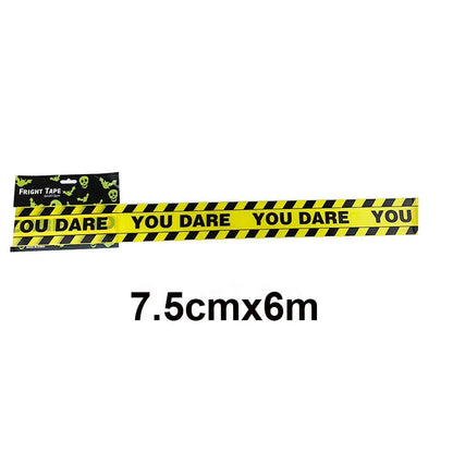 Zombie Party Caution Sign Tape - Halloween - Haunted House Props (Bloody Cloth, Tombstones, Warning Tape) - Scribble Snacks