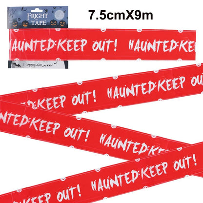 Zombie Party Caution Sign Tape - Halloween - Haunted House Props (Bloody Cloth, Tombstones, Warning Tape) - Scribble Snacks