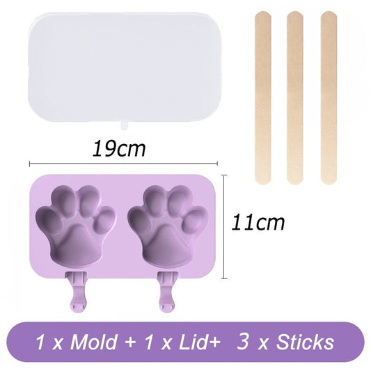 Adorable Cartoon Silicone Ice Cream Mould - Cute Image Popsicle Moulds with Lid - Try Handmade Ice Creams! - Ice Cube Trays - Scribble Snacks