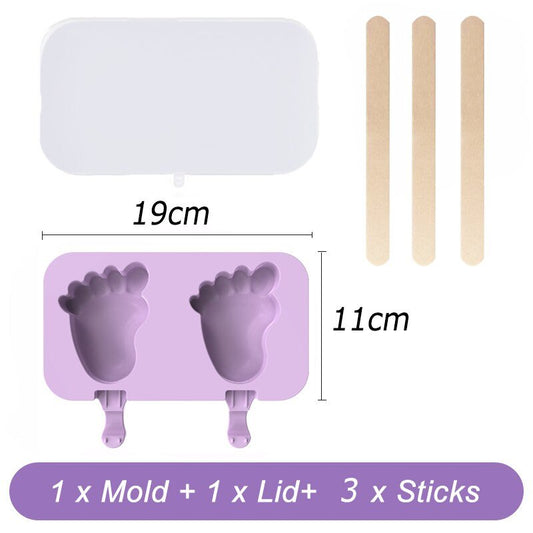 Adorable Cartoon Silicone Ice Cream Mould - Cute Image Popsicle Moulds with Lid - Try Handmade Ice Creams! - Ice Cube Trays - Scribble Snacks