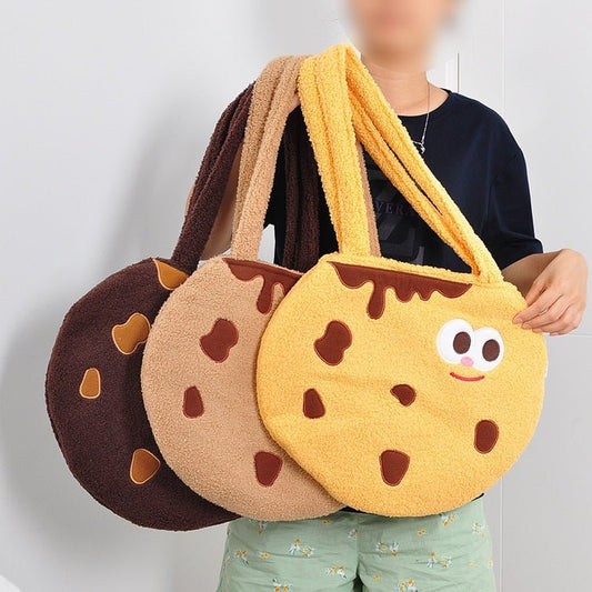 Adventure Awaits with Cookies: Novelty Cartoon Shoulder Bags - Cute Plush Shoulder Bag - Spacious Birthday Gift Bag - Bags & Backpacks - Scribble Snacks