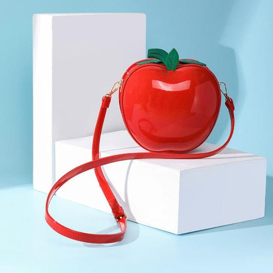 Apple-Shaped Crossbody Shoulder Bag - Bags & Backpacks - Scribble Snacks