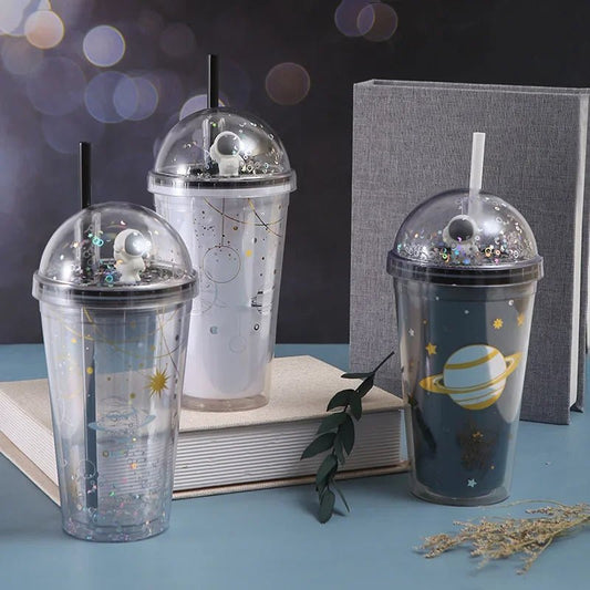 Astronaut Dinosaur Kids Straw Cup - Water Bottles - Scribble Snacks