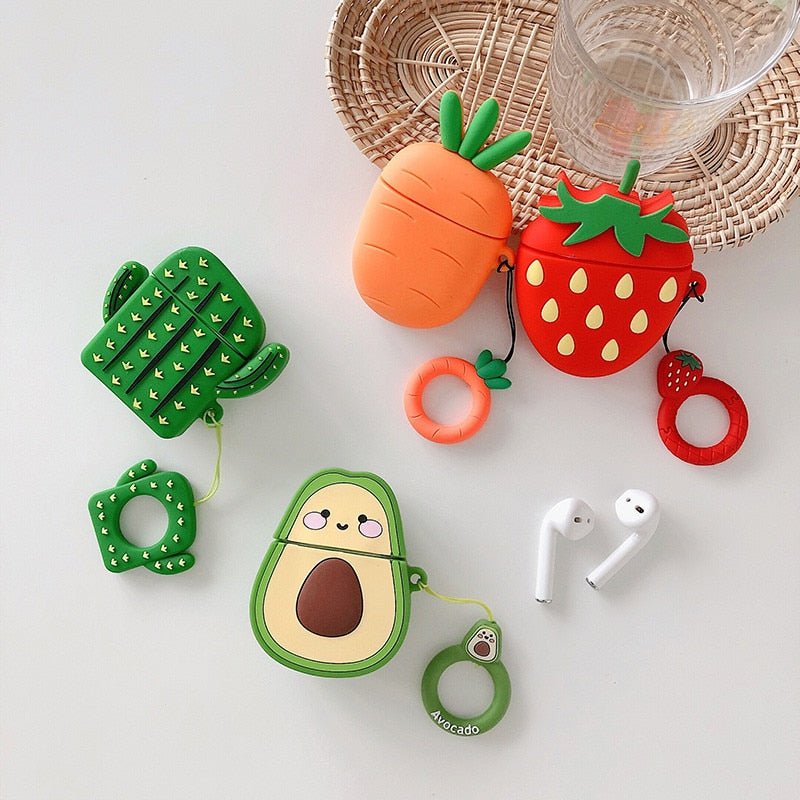 Avocado, Strawberry, Carrot, Cactus AirPods 1/2/Pro Silicone Case - Airpods Cases - Scribble Snacks