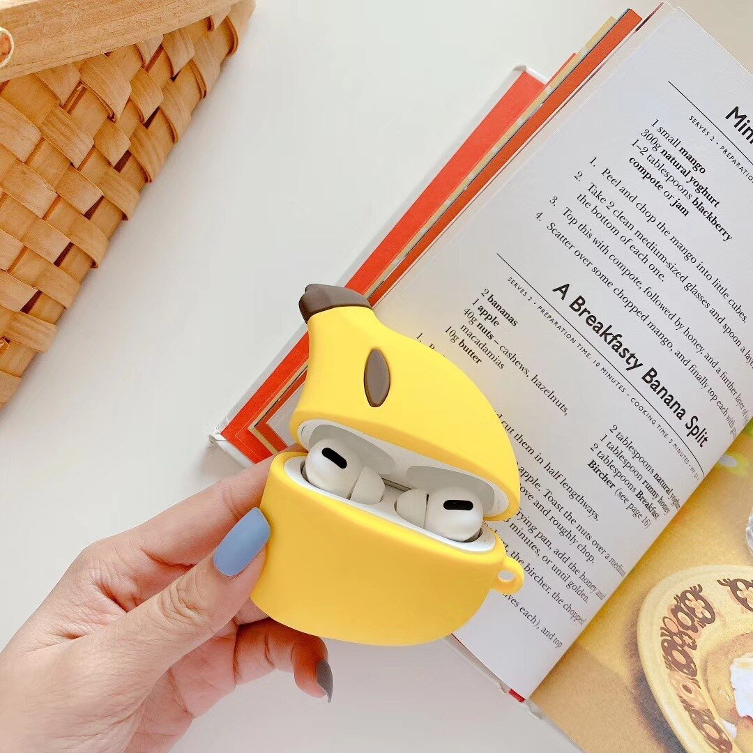 Banana Cartoon Silicone Case for AirPods 1, 2, 3, Pro - Airpods Cases - Scribble Snacks