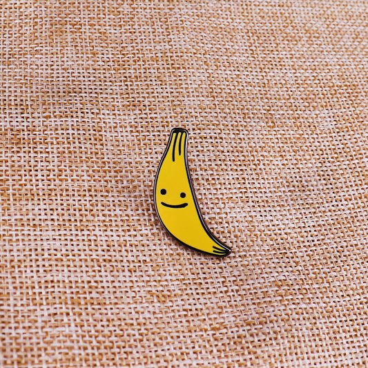 Banana Enamel Pin Brooch Copper - Clothing Pin - Scribble Snacks