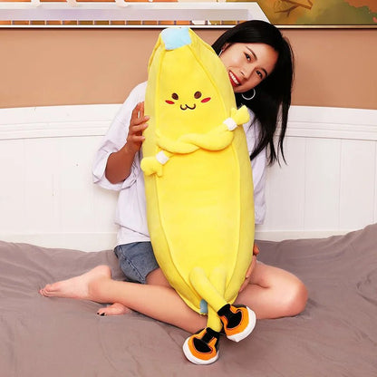 Banana Plush Cushion Pillow - Soft Plush Toys - Scribble Snacks