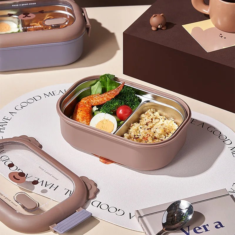 Bear Bento Stainless Steel Lunchbox - Lunch Box - Scribble Snacks