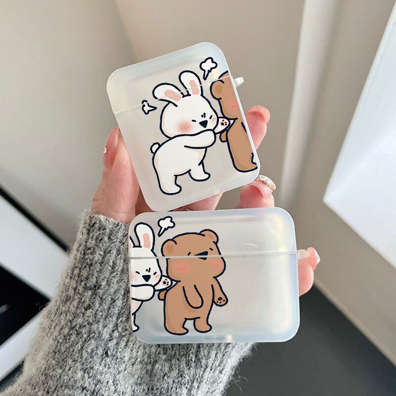 Bear & Bunny Couple Silicone Case for AirPods 1/2/3/Pro - Airpods Cases - Scribble Snacks