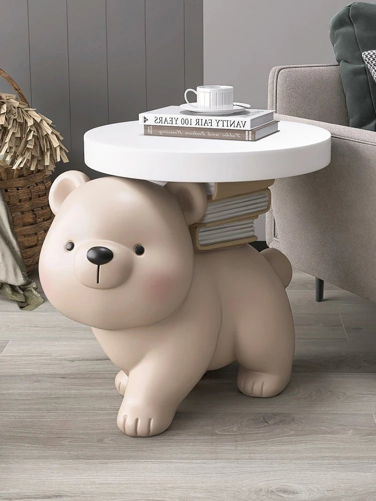 Bear Statue Resin Side Table - Sculptures & Tables - Scribble Snacks