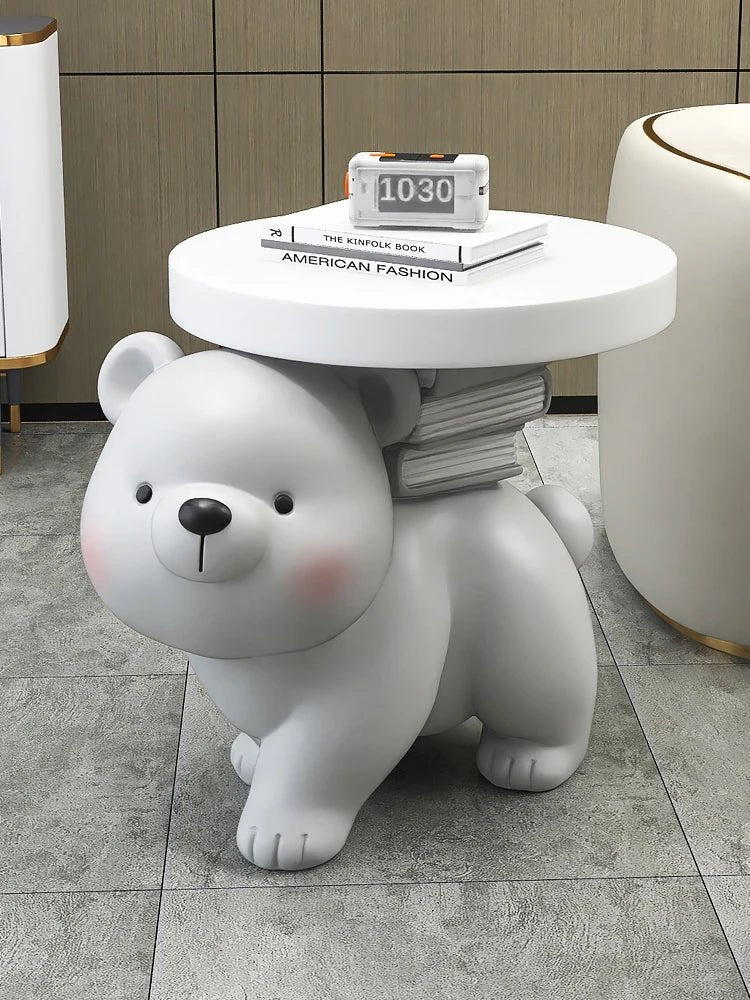 Bear Statue Resin Side Table - Sculptures & Tables - Scribble Snacks