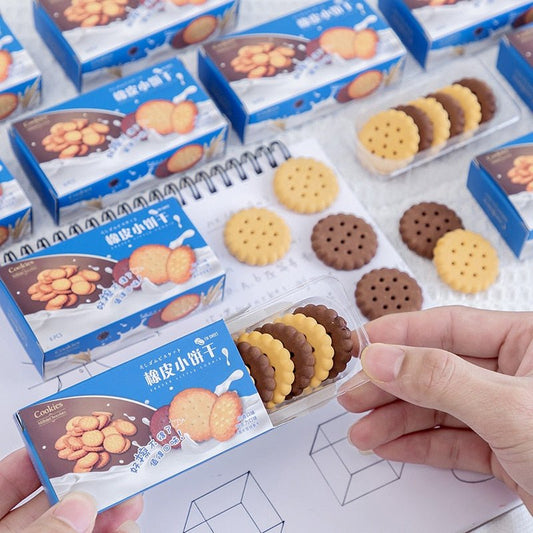 Biscuit Novelty Pencil Eraser Box Set - Erasers - Scribble Snacks