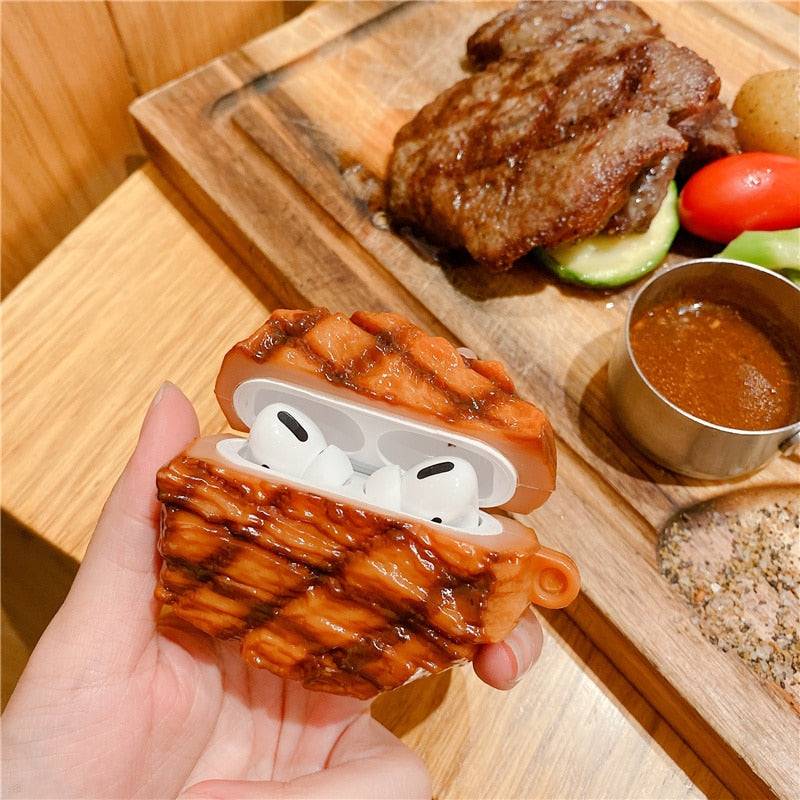 Bite-size Beats Croissaints and Fried Food - Food Themed Silicone AirPods 1/2/Pro Cases - Airpods Cases - Scribble Snacks