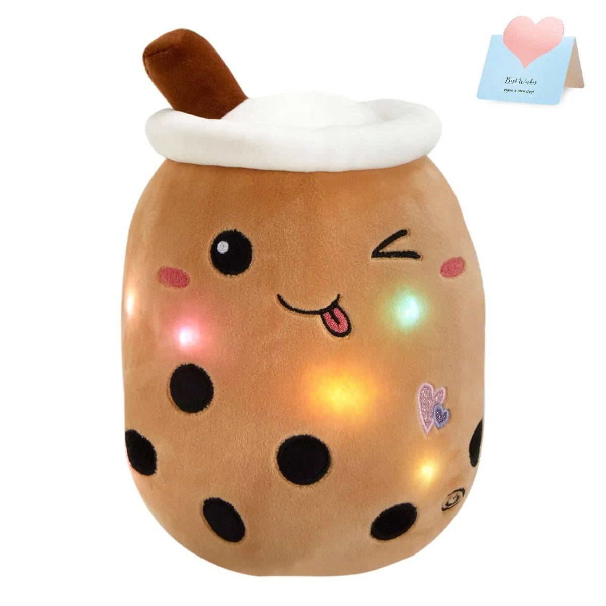 Boba Bubble Tea LED Plushie - Soft Plush Toys - Scribble Snacks