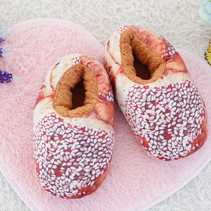 Bread Loaf Winter Home Slippers Scribble Snacks