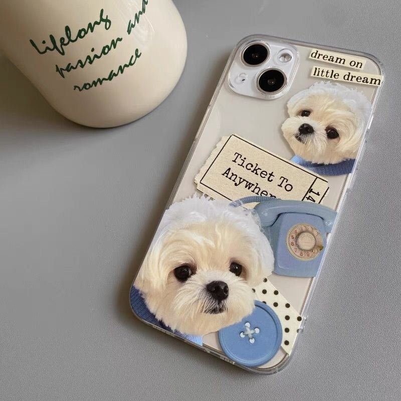Breaded Pup Love - Cute Bread Dog Cartoon Phone Case for iPhone 12/13/14 & More - iPhone Cases - Scribble Snacks