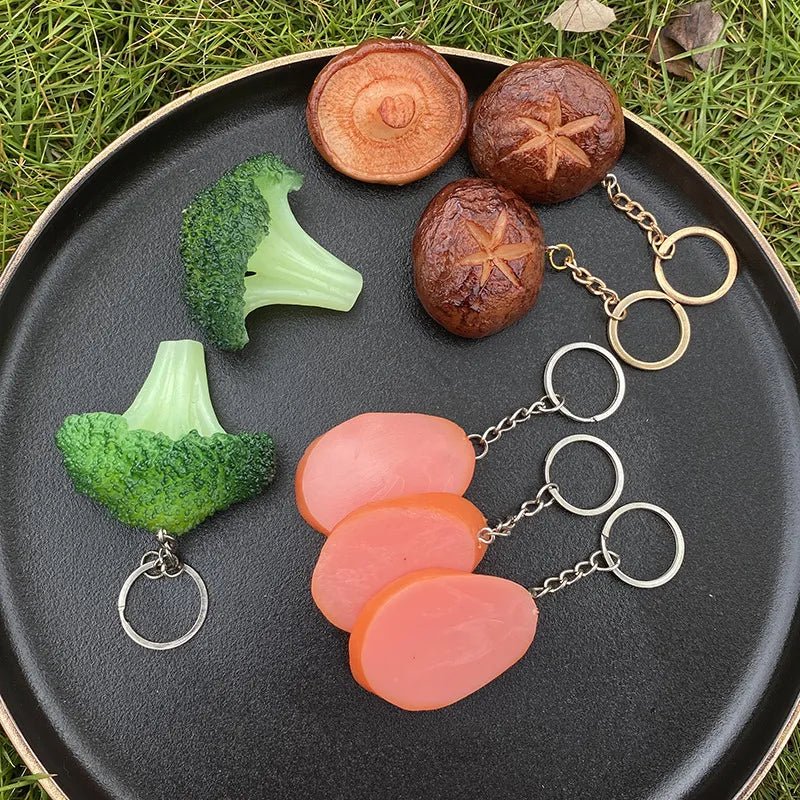 Broccoli Shrimp Silicone Keychain - Keychains - Scribble Snacks