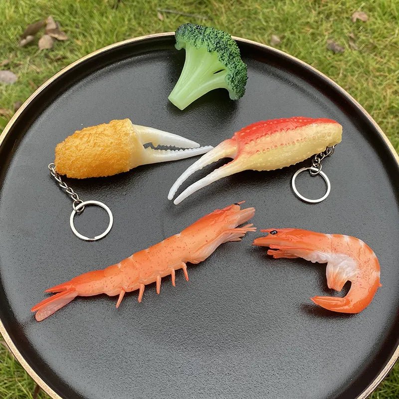 Broccoli Shrimp Silicone Keychain - Keychains - Scribble Snacks