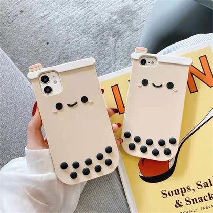 Bubble Tea Boogie - Milk Tea Cup Silicone Case for iPhone 14/13/12 & More - iPhone Cases - Scribble Snacks