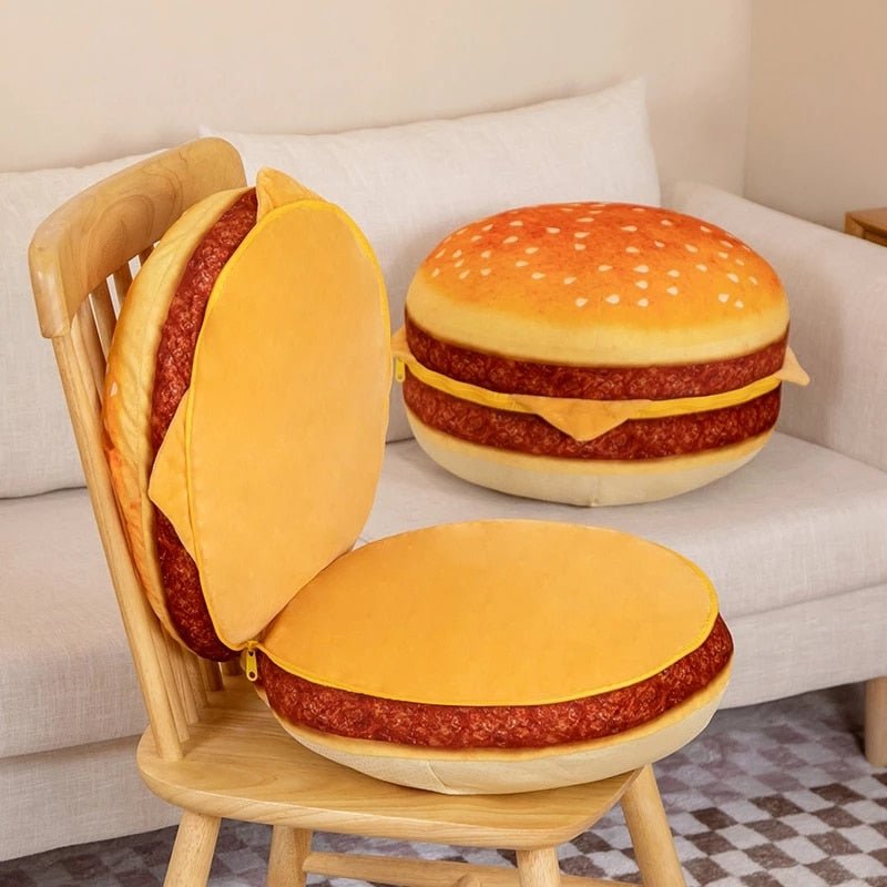 Burger Cushion Plush Toy Pillow - Soft Plush Toys - Scribble Snacks
