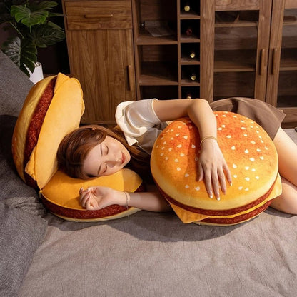 Burger Cushion Plush Toy Pillow - Soft Plush Toys - Scribble Snacks