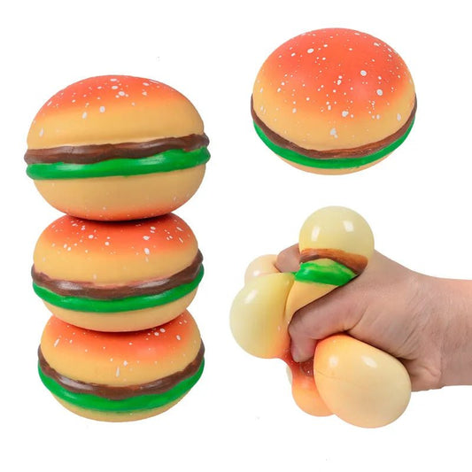 Burger Stress Ball Fidget Toy - Soft Plush Toys - Scribble Snacks