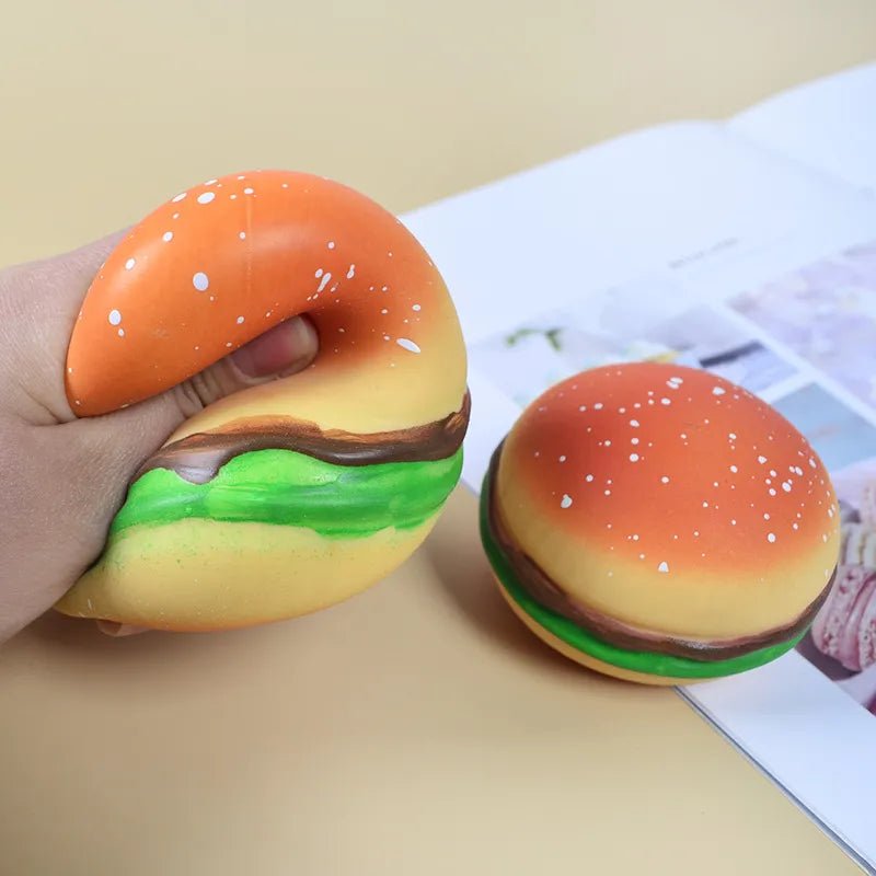 Burger Stress Ball Fidget Toy - Soft Plush Toys - Scribble Snacks