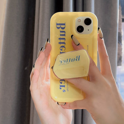 Buttery Brilliance - Creative Funny Korea Style Butter Stand Case for iPhone 14/13/12 & More - iPhone Cases - Scribble Snacks