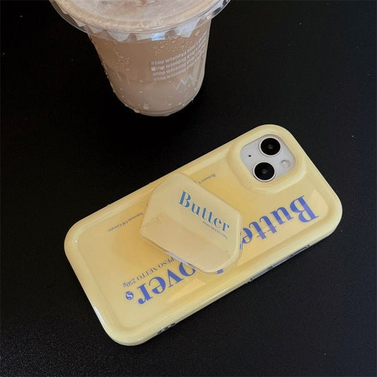 Buttery Brilliance - Creative Funny Korea Style Butter Stand Case for iPhone 14/13/12 & More - iPhone Cases - Scribble Snacks