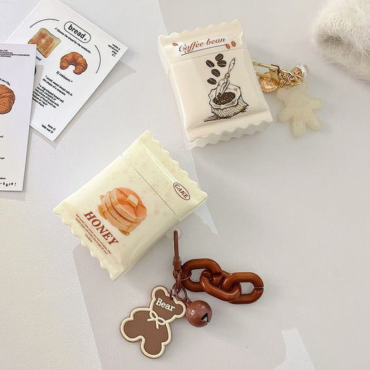 Candy Cake Coffee AirPods 1/2/Pro/3 Silicone Case with Bear Keychain - Airpods Cases - Scribble Snacks
