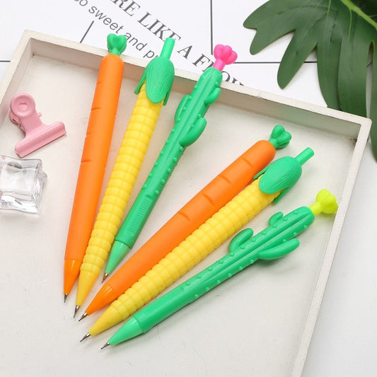 Carrot and Cactus Mechanical Pencils, 0.5mm/0.7mm - Pens/Pencils - Scribble Snacks