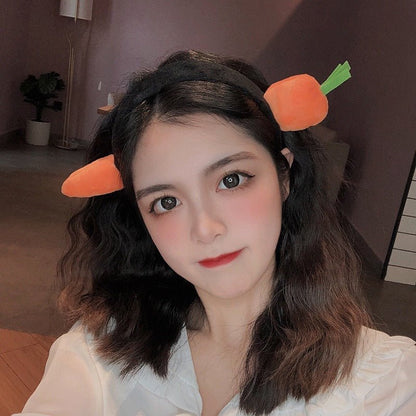 Carrot and Salted Fish Plush Hairband - Headbands - Scribble Snacks