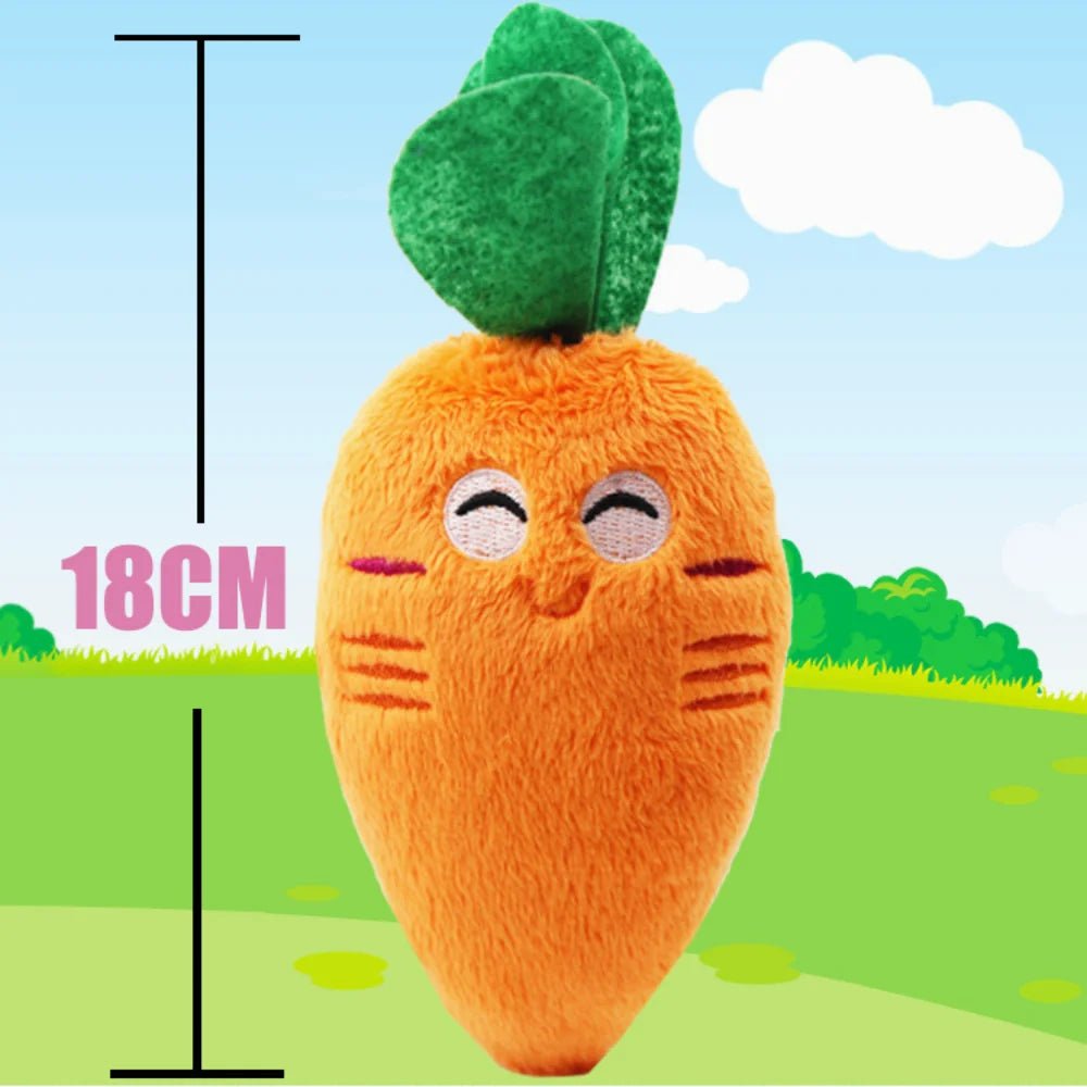 Carrot Crunch Plush Dog Toy - Soft Plush Toys - Scribble Snacks