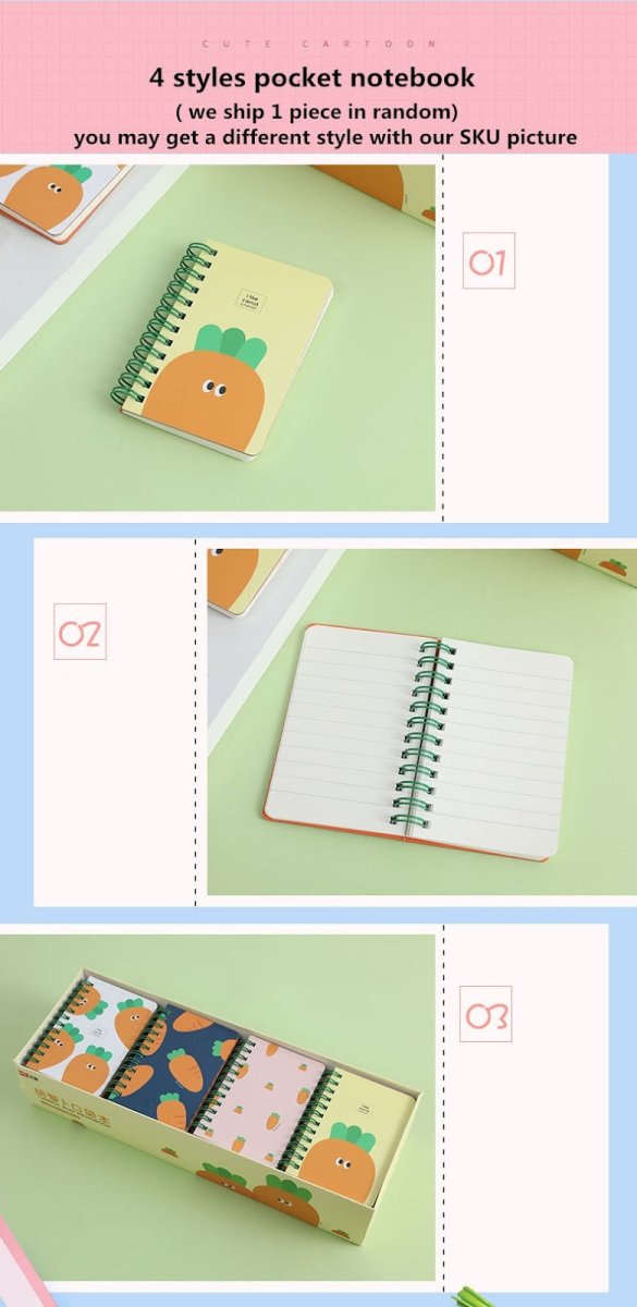Carrot & Strawberry Themed Complete Stationery Set - Scribble Snacks