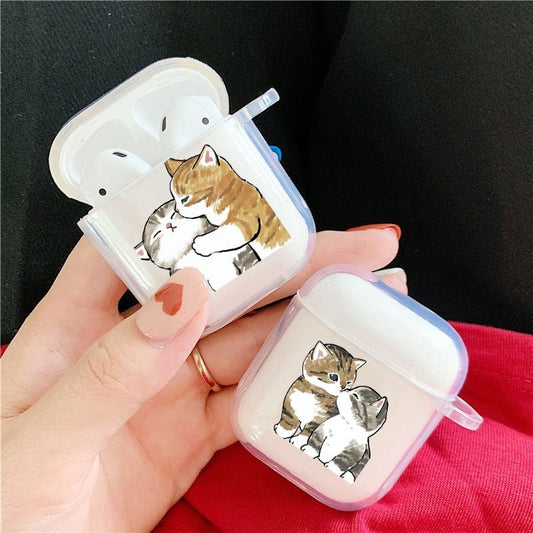 Cartoon Cats Silicone Case for AirPods 1/2/3 Pro - Airpods Cases - Scribble Snacks