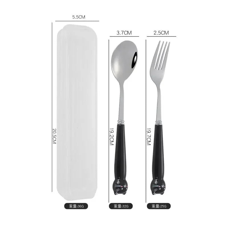 Cartoon Cutlery Set with Case - Cutlery Set - Scribble Snacks