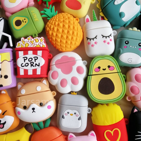 Cat Cartoon Silicone AirPods 1/2 Case - Airpods Cases - Scribble Snacks