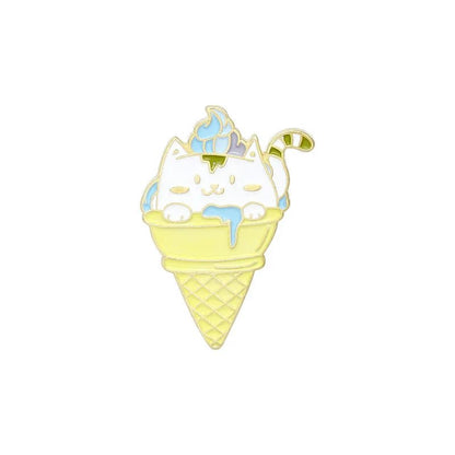 Cat Ice Cream Donut Pins - Clothing Pin - Scribble Snacks