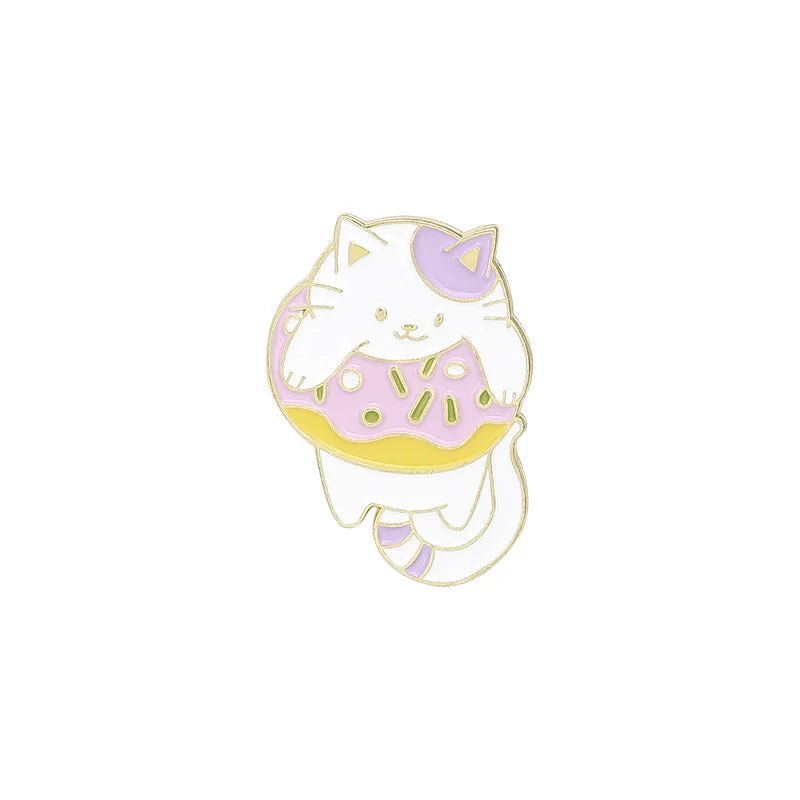 Cat Ice Cream Donut Pins - Clothing Pin - Scribble Snacks