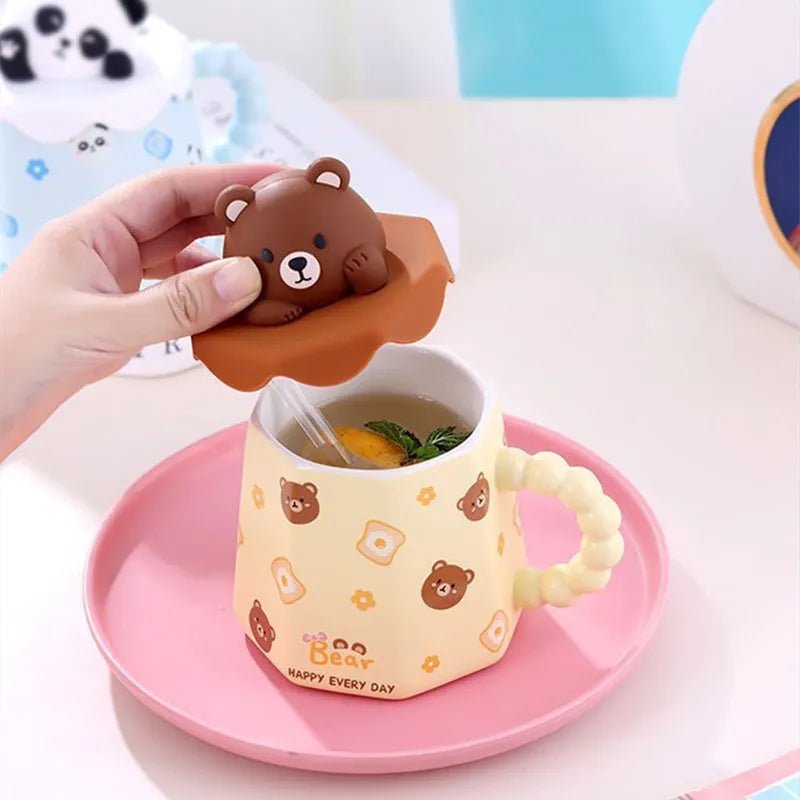Ceramic Breakfast Mug with Lid - Mugs - Scribble Snacks