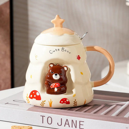 Ceramic Christmas Bear Coffee Mug - Mugs - Scribble Snacks