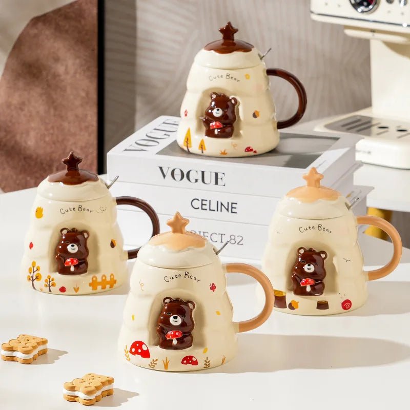 Ceramic Christmas Bear Coffee Mug - Mugs - Scribble Snacks