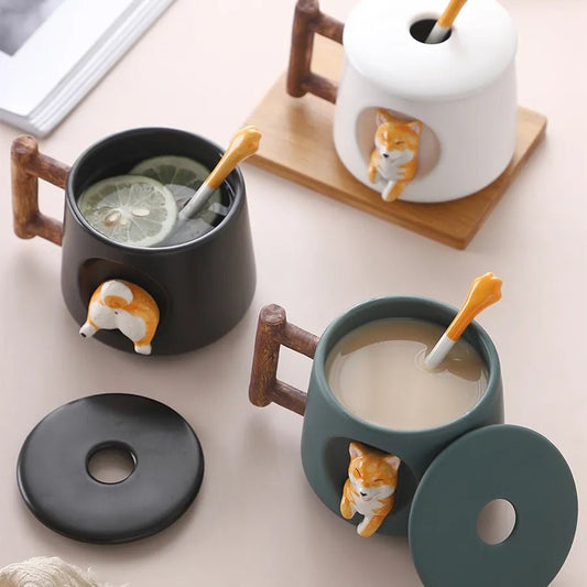 Ceramic Shiba Inu Coffee Mug - Mugs - Scribble Snacks