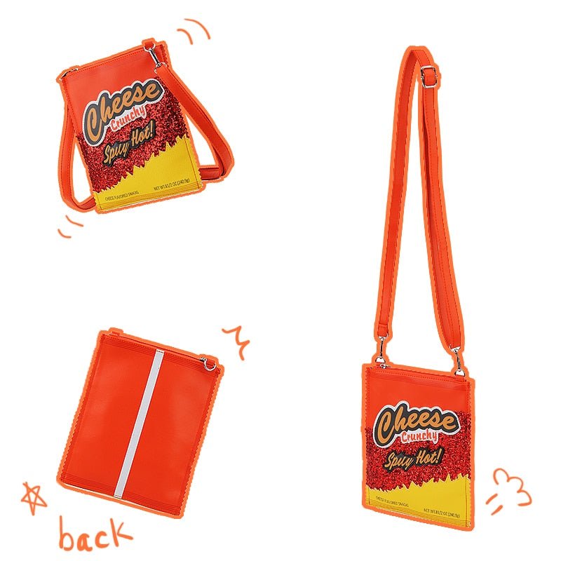 Cheese Crunch Crossbody Bag: Mini Clutch Purse - Bags & Backpacks - Scribble Snacks