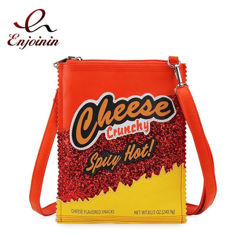 Cheese Crunch Crossbody Bag: Mini Clutch Purse - Bags & Backpacks - Scribble Snacks
