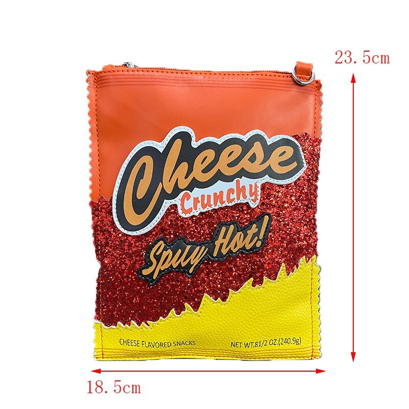 Cheese Crunch Crossbody Bag: Mini Clutch Purse - Bags & Backpacks - Scribble Snacks