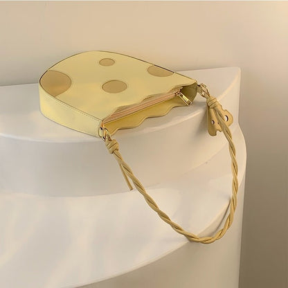 Cheese-Inspired Yellow Shoulder Bag for Women - Bags & Backpacks - Scribble Snacks