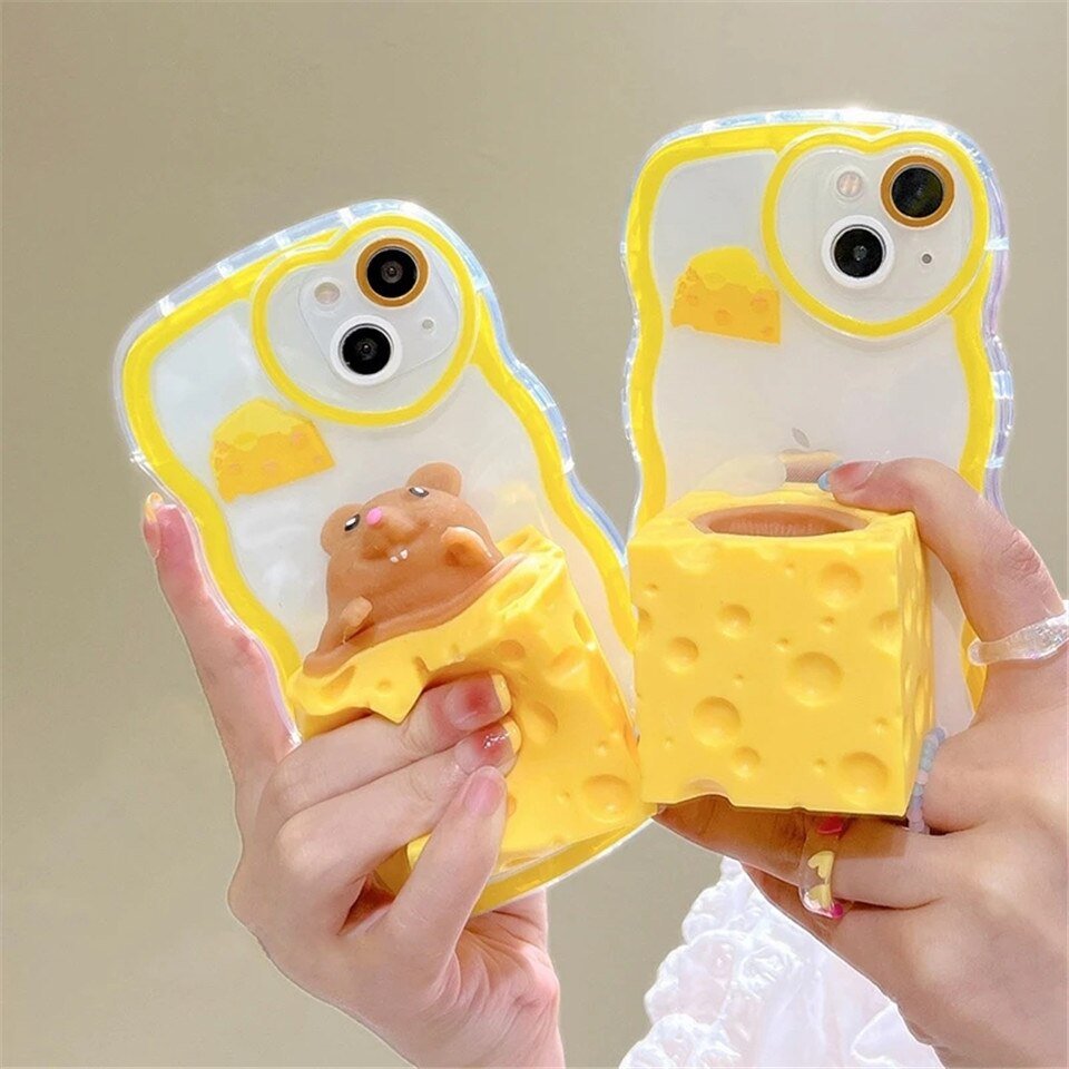 Cheese Mouse Silicone iPhone Case for 13, 12, 11 - iPhone Cases - Scribble Snacks