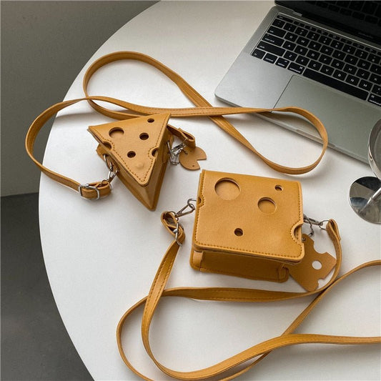 Cheese Shaped Mini Crossbody Bag - Bags & Backpacks - Scribble Snacks